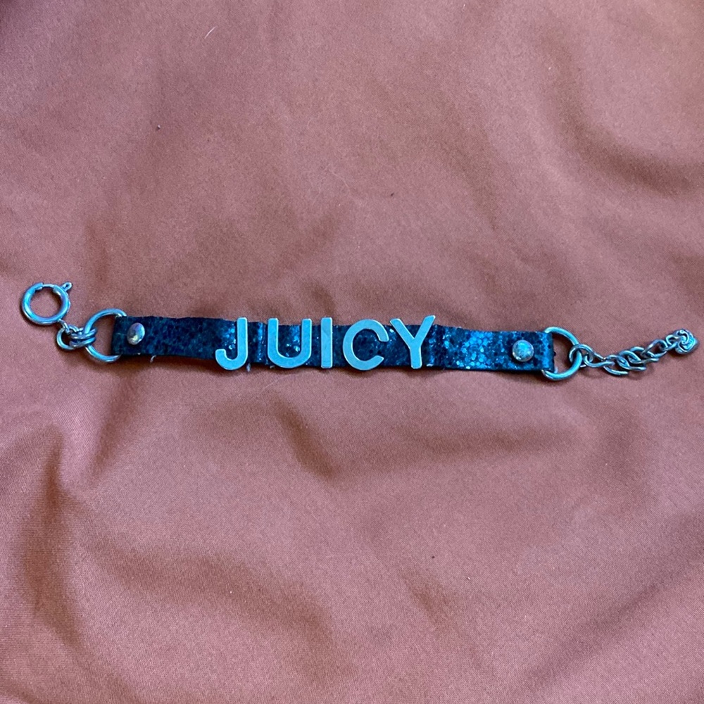 JUICY Couture Black Block Letter Glitter Bracelet